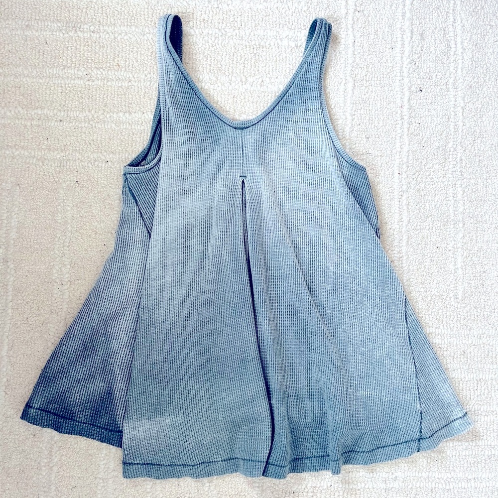 Free People Washed Blue Trapeze Tank Top